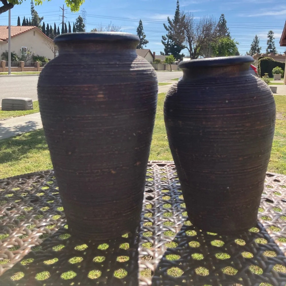 Brown Decorative Jars (3) Vintage - Picture 4 of 6